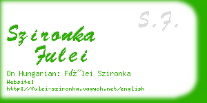 szironka fulei business card